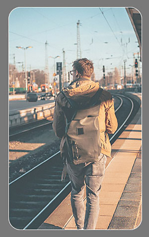 Man at the railway station