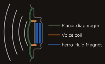 Schema of the planar magnetic driver earphones