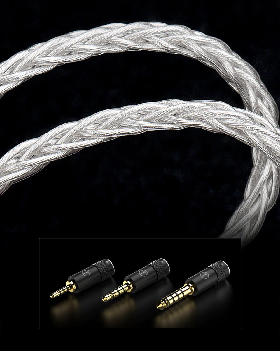 8-core high-purity silver-plated oxygen-free copper cable and connectors