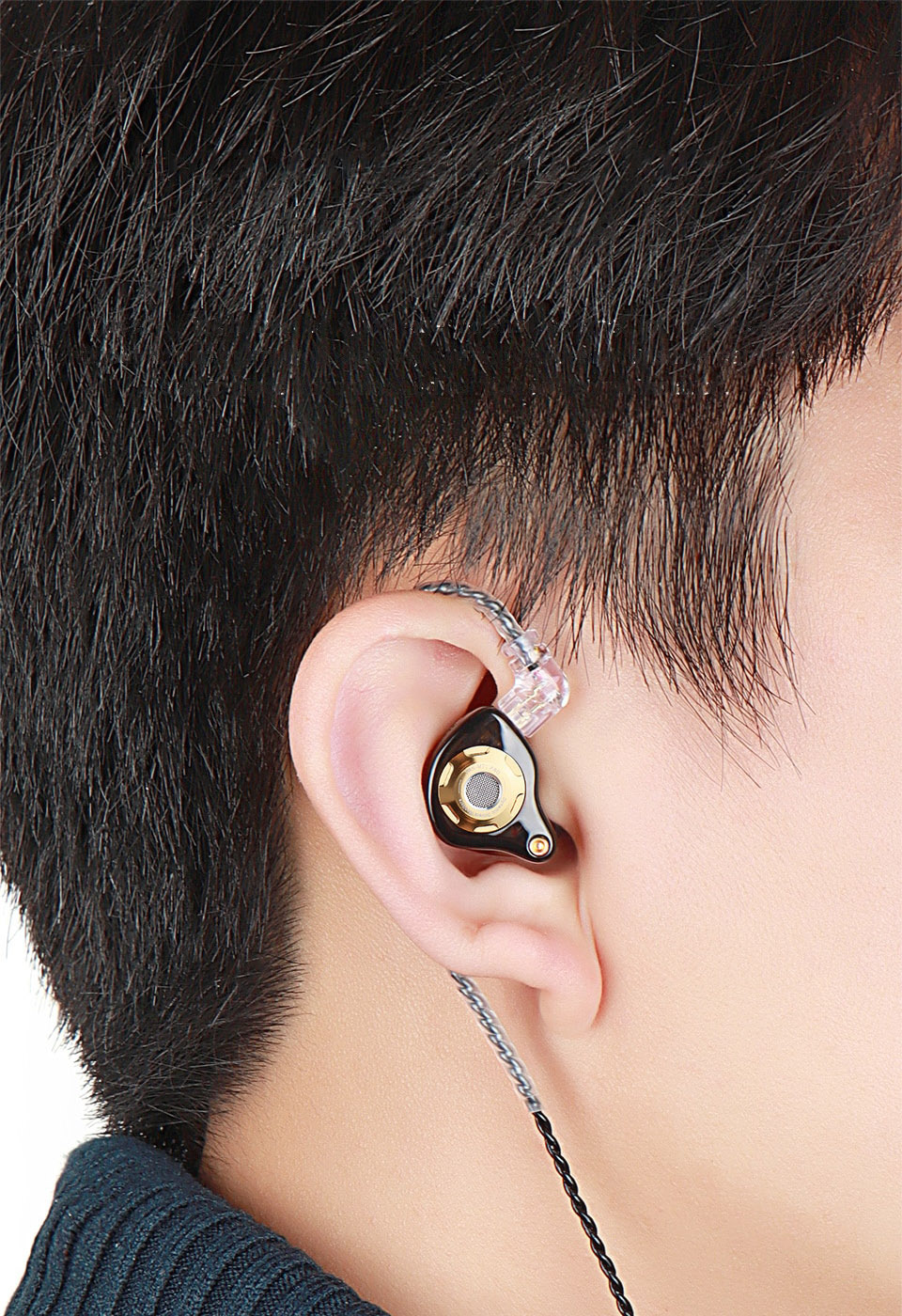 TRN MT1 Pro in a man's ear