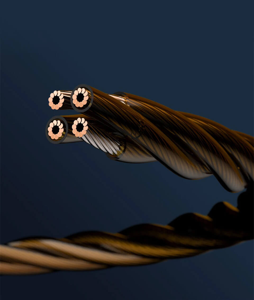 TRN BA8 4-core audio-grade OCC copper cable