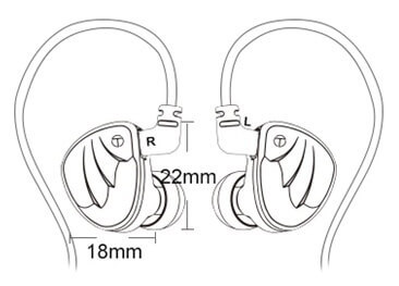 TRN BA8 earphone size