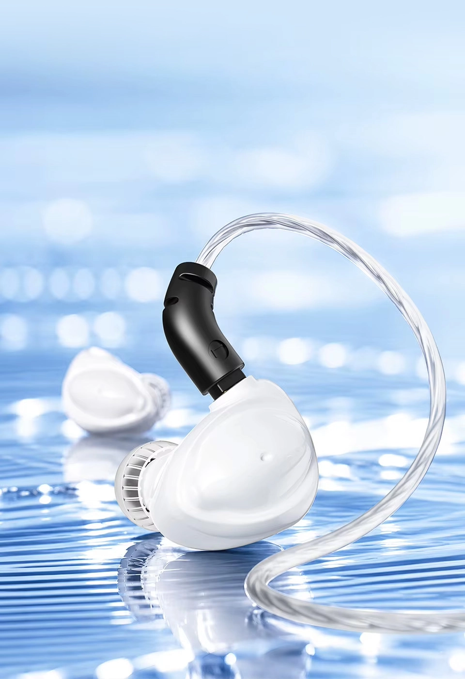TRN Baiji white in-ear monitors