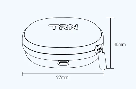 TRN BT20XS charging case size