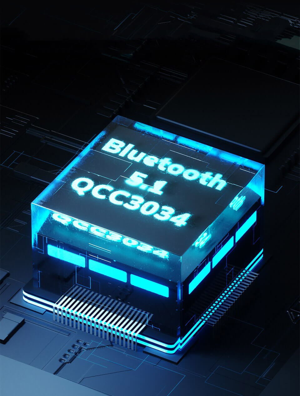 Qualcomm QCC3034 decoding chip visualization