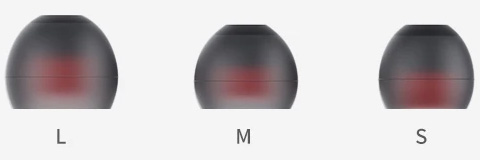 TRN Caravel black-red translucent silicone ear tips sizes