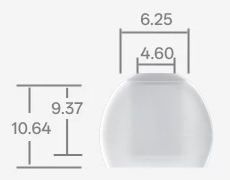 TRN Caravel white soft silicone ear tips dimensions