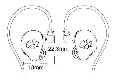TRN CS2 earphone size