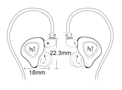 TRN MT1 earphone size