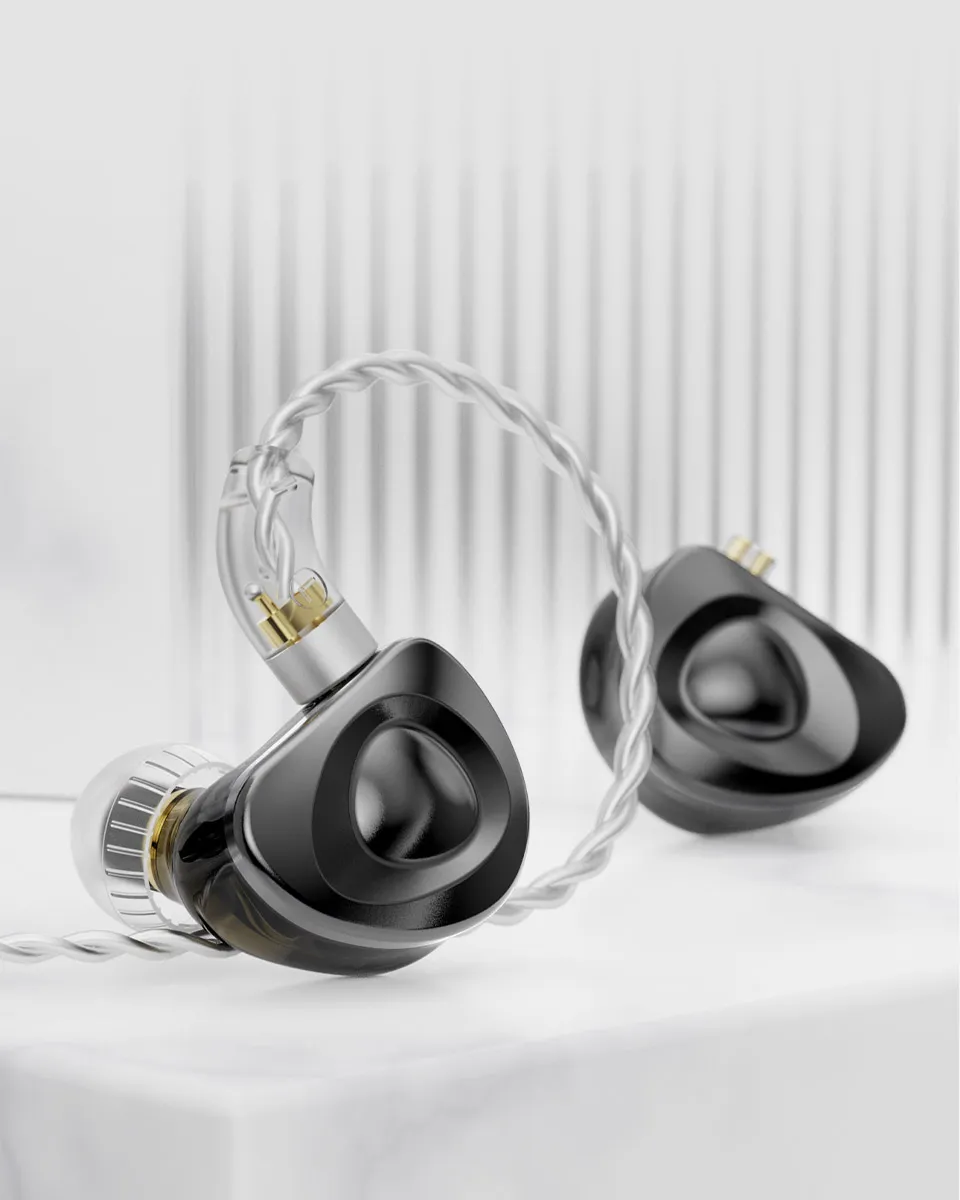 TRN MT4 - Auriculares intraurales con graves profundos, híbridos dinámicos,  de doble controlador, IEMs, música de alta fidelidad, desmontable, sin