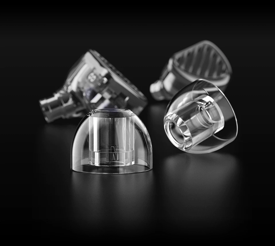TRN Sea Snail ear tips mext to earphone