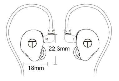 TRN ST2 earphone size