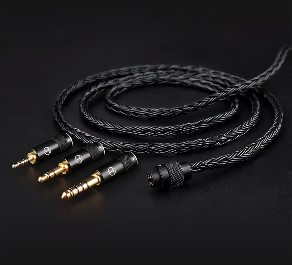 TRN T2 Pro 16-Core Silver-Plated Copper Upgrade Cable with EZ-Swap audio connectors