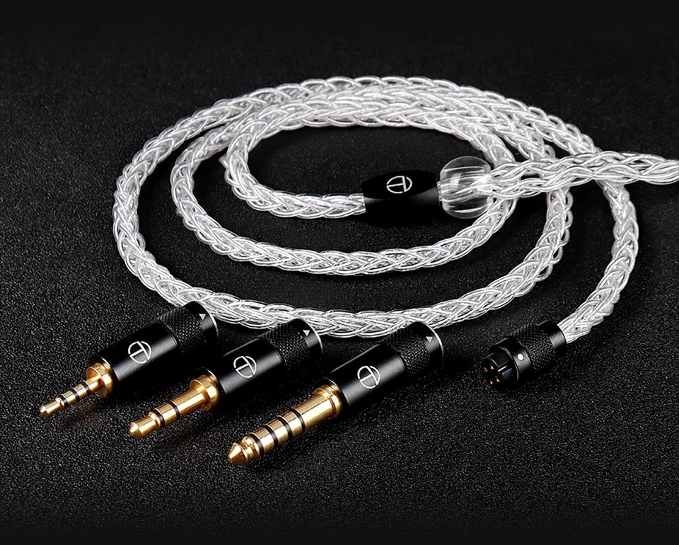 TRN T3 Pro Pure Fine Silver Premium upgrade cable with EZ-Swap audio connectors