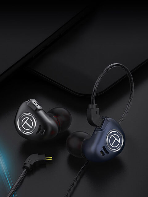 TRN V90 1 dynamic driver + 4 balanced armature hybrid earphone