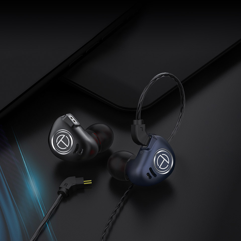 TRN V90 1 dynamic driver + 4 balanced armature hybrid earphone