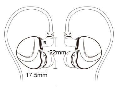 TRN V90S earphone size