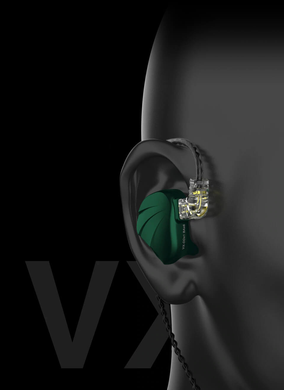 TRN VX in ear