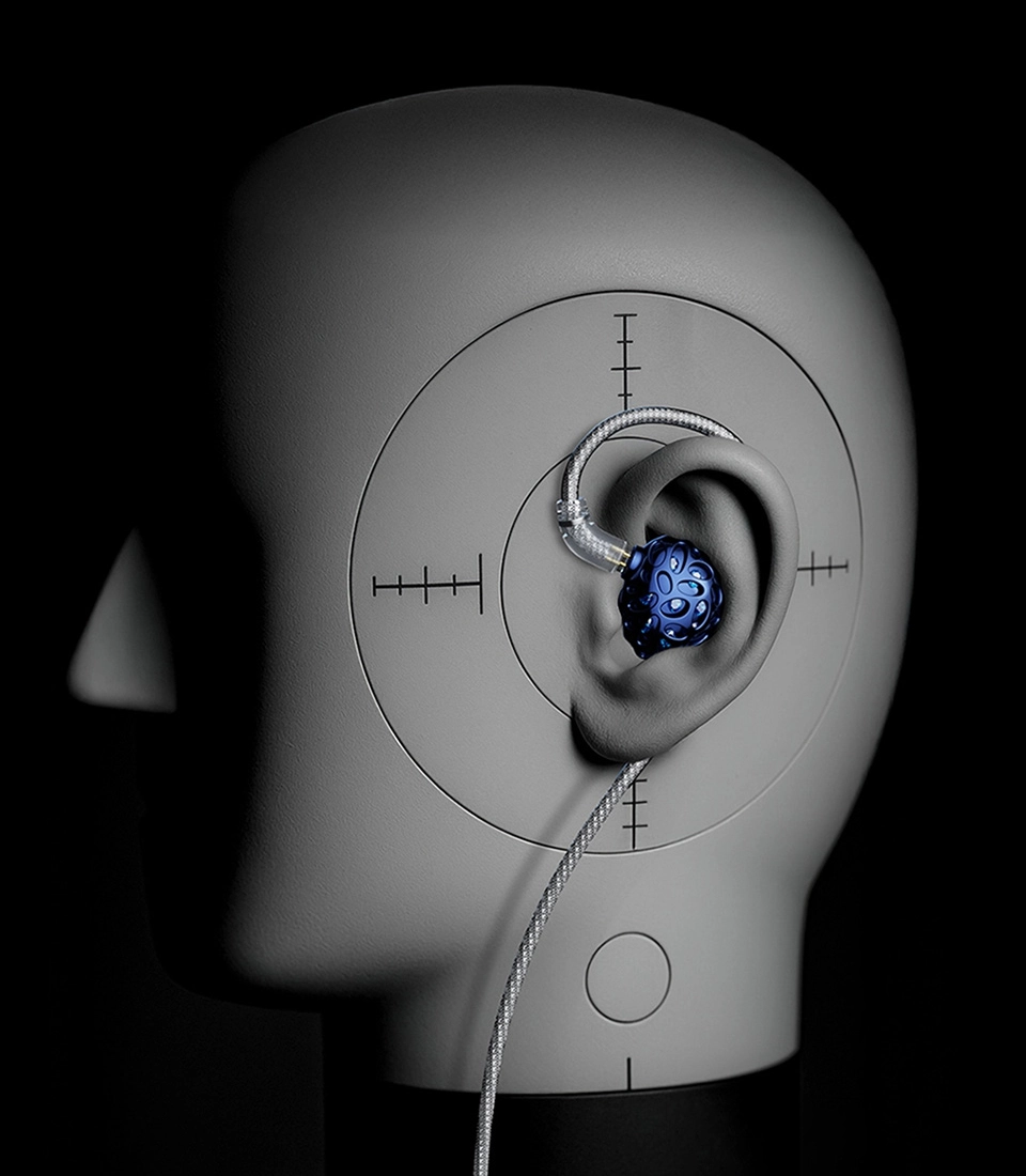 TRN Whale Shark earphones fitted on ear model